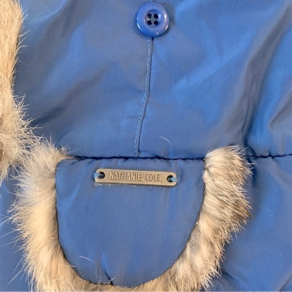 Nathaniel Cole Blue Puffer Fur Lined Aviator Winter Hat Ear Flaps Crowncap sz M - Picture 4 of 12